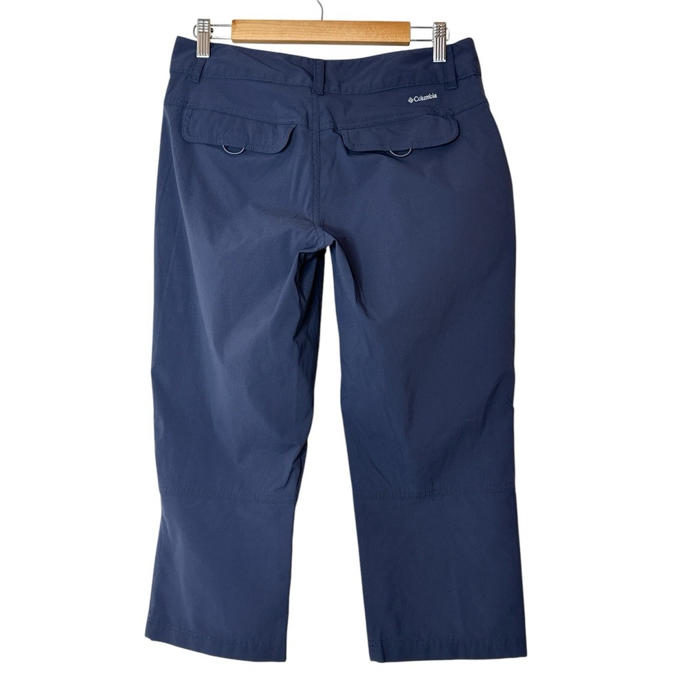 Columbia Cargo Pants Women's Size 8 Navy Blue Outdoor Hiking Stretch Capri Camp